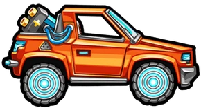 Voiture orange éléctrique futuristique